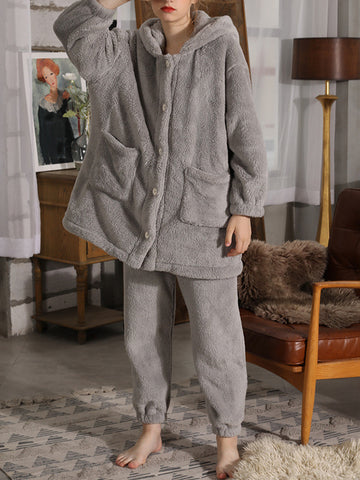 Airchics ensembles pyjama casual maison poches boutonnage costume deux pièces femme enceinte